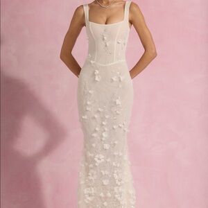 Vasanta Embellished Fishtail Corset Gown in White (WORN ONCE)